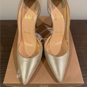 Christian Louboutin Iriza Metallic Gold d’Orsay Pumps
